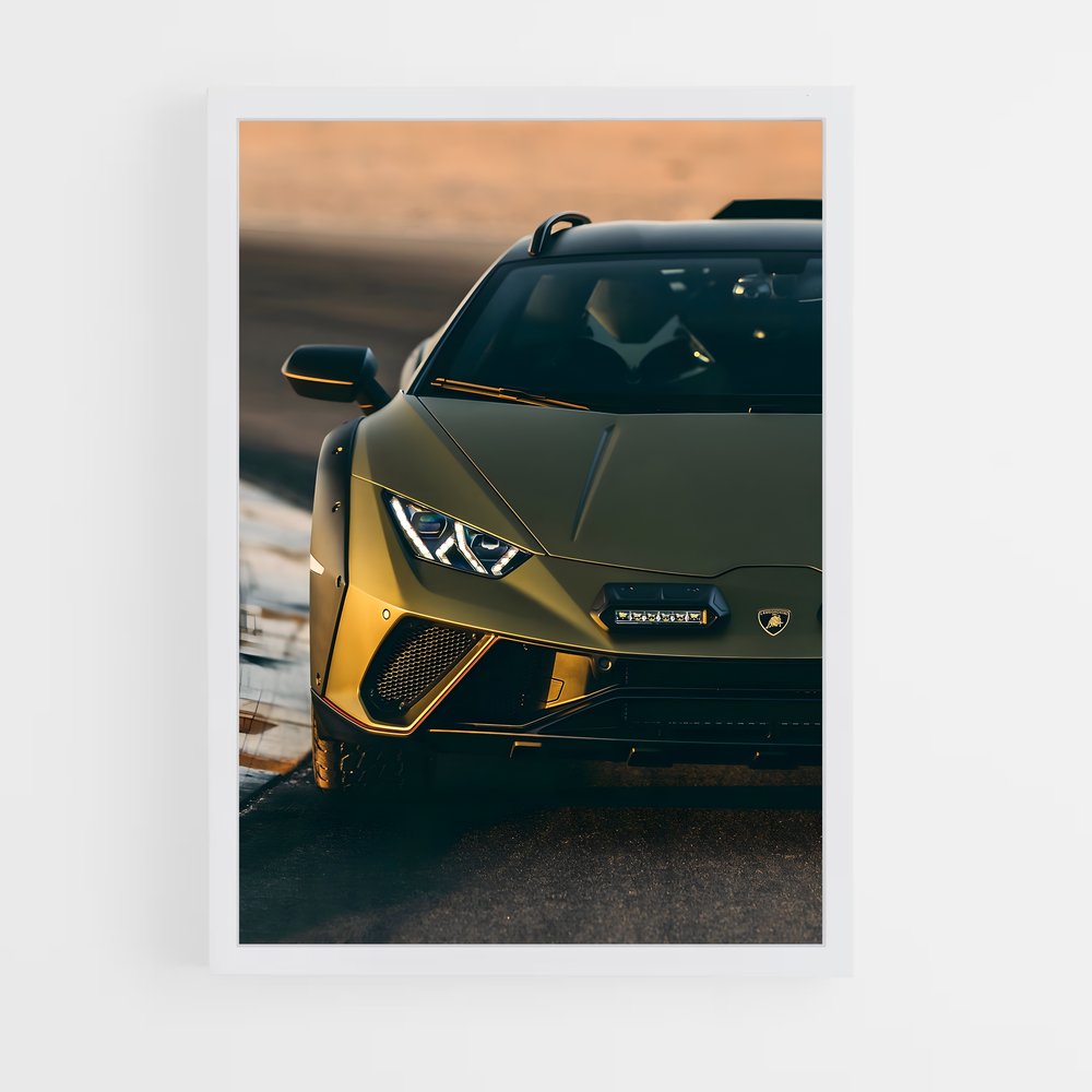 Poster Huracan Jaune – affiche Lamborghini (vue 3)